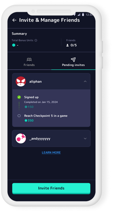 Phone - Invite Friends - Pending Invites.png