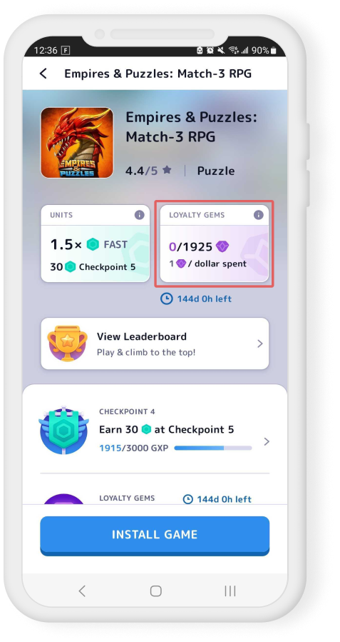 Phone - Accessing gem status.png